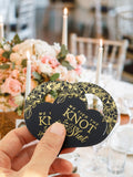 Gold Foil We Tied The Knot so Have a Shot Mini Liquor Bottle White Hang Tags Wedding Bridal Shower
