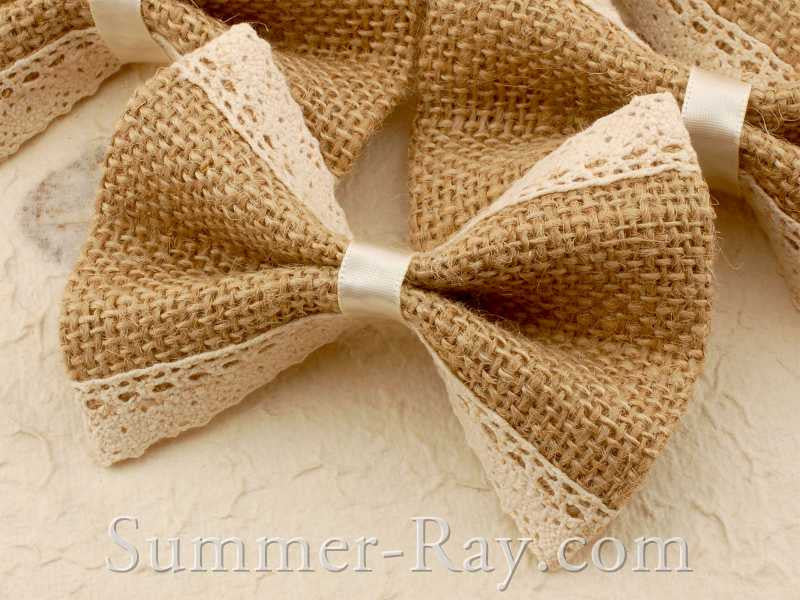Burlap Bow with Lace –
