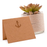 50 Mini Laser Cut Brown Kraft Vintage Frame Party Place Cards