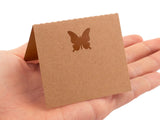 50 Mini Laser Cut Brown Kraft Vintage Frame Party Place Cards
