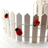 Miniature Fence - with wooden ladybugs (ladybugs sold separately)