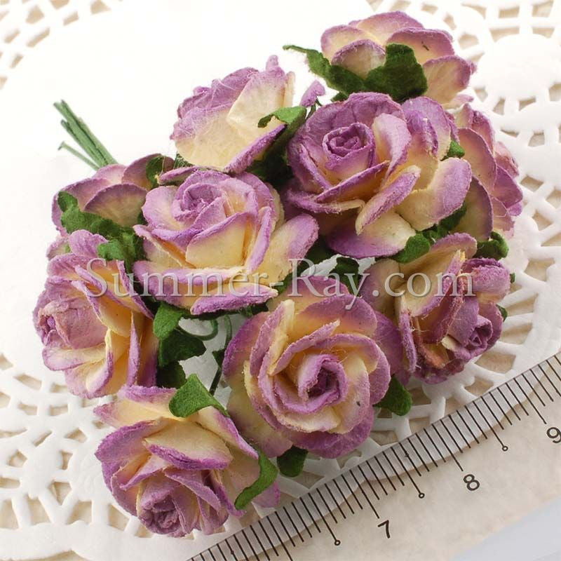 50 Mulberry Paper Ranunculus Buds in Bright Pink and White 