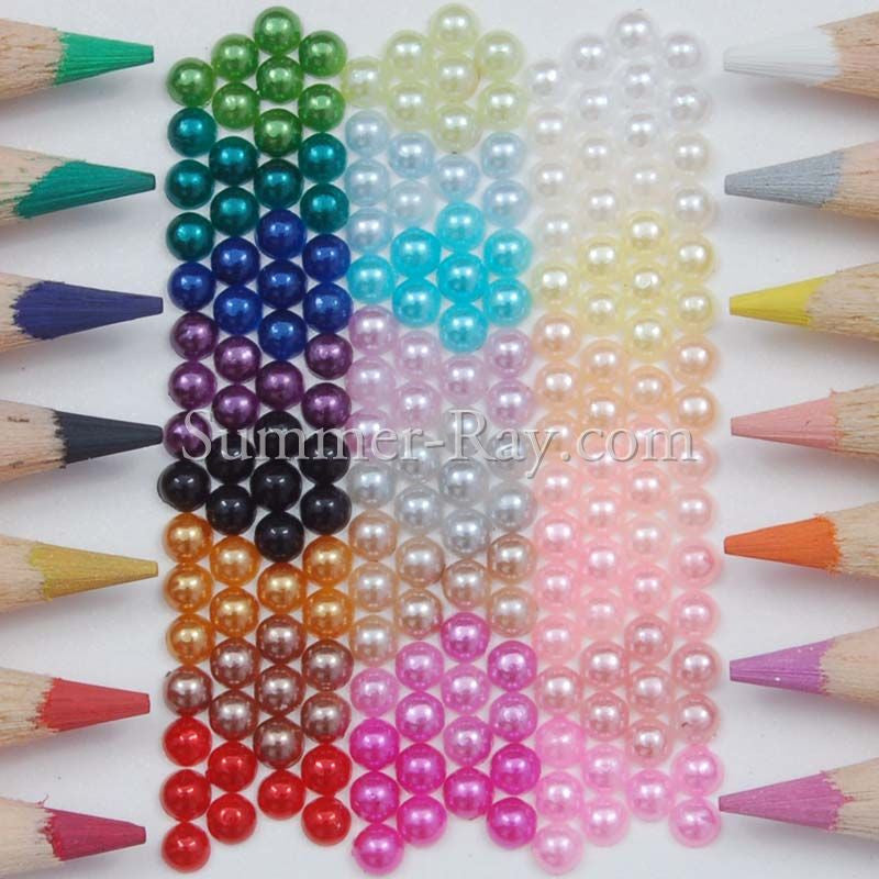 Flat Back Pearls 3mm Mixed Color in Storage Box - 5000 pieces –