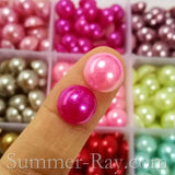 Flat Back Pearls 10mm Mixed Color in Storage Box - 600 pieces