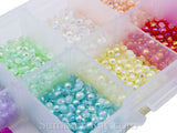 Rhinestones 3mm Glossy Pearl Mixed Color in Storage Box - 4500 pieces