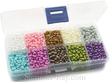 Flat Back Pearls 4mm Mixed Color in Storage Box - 5000 pieces