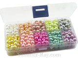 Flat Back Pearls 7mm Mixed Color in Storage Box - 500 pieces