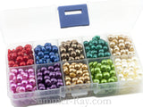 Flat Back Pearls 7mm Mixed Color in Storage Box - 500 pieces