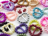 Pearl Heart Buckles/Ribbon Slider