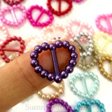 Pearl heart buckles/ribbon sliders