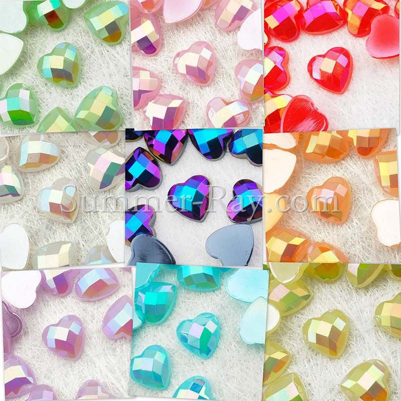 Rhinestones 8mm Glossy Pearl Heart - 100, 500, 1000 or 2000 pieces –