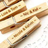 Wooden Peg with Personalized Engraving for Weddings