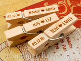 Wooden Peg with Personalized Wedding Engravings