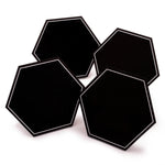 Black Hexagon Wedding Place Cards Escort Cards with White Rim