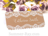 Personalized Printed Lace Place Card Escort Card