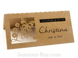 Personalized Laser Cut Natural Brown Kraft Wedding Place Cards/Seating Cards