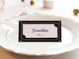 Personalized Double Layer Black & White Wedding Modern Place Cards Escort Cards Seating Cards