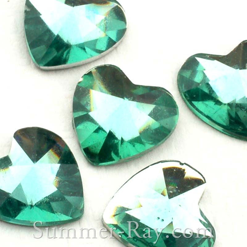 Rhinestones 10mm Prism Cut Heart - 100 pieces –