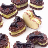 Cabochon Resin Chocolate Heart Cookie with Bow