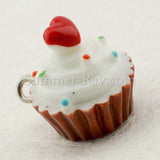 Cabochon Resin Vanilla Cupcake with Eye Bolt