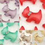 Cabochon Resin Dog with Rhinestones