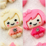 Cabochon Resin Doll with Rhinestone