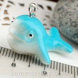 Cabochon Resin Whale with Eye Bolt