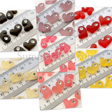 Cabochon Resin Wonky Heart with Rhinestone