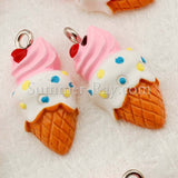 Cabochon Resin Mixed Owl/Ice Cream/Skull Head/Pencil/Bear/Dog/Rubber Duck with Eye Bolt
