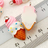 Cabochon Resin Mixed Owl/Ice Cream/Skull Head/Pencil/Bear/Dog/Rubber Duck with Eye Bolt