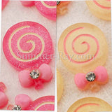 Cabochon Resin Lollipop with Rhinestone
