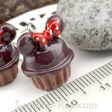 Cabochon Resin Cartoon Cupcake with Eye Bolt