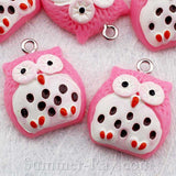 Cabochon Resin Mixed Owl/Burger/Ice Cream/Heart/Strawberry/Gingerbread/Pencil/Candy with Eye Bolt