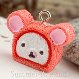 Cabochon Resin Teddy Bear Sponge Cake with Eye Bolt