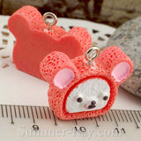 Cabochon Resin Teddy Bear Sponge Cake with Eye Bolt