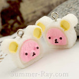 Cabochon Resin Teddy Bear Sponge Cake with Eye Bolt