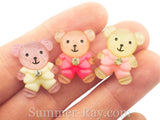 Cabochon Resin Teddy Bear in Coat