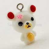 Cabochon Resin Mixed Owl/Ice Cream/Skull Head/Pencil/Bear/Dog/Rubber Duck with Eye Bolt