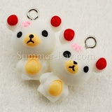 Cabochon Resin Teddy Bear with Eye Bolt