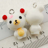 Cabochon Resin Teddy Bear with Eye Bolt
