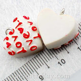 Cabochon Resin Mixed Owl/Burger/Ice Cream/Heart/Strawberry/Gingerbread/Pencil/Candy with Eye Bolt