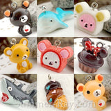 Cabochon Resin Mixed Teddy Bear/Cupcake/Whale/Shark/Ice Cream Cone with Eye Bolt