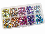 Rhinestones 4mm AB Mixed Color in Storage Box - 2000 pieces