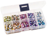 Rhinestones 4mm AB Mixed Color in Storage Box - 2000 pieces