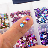 Rhinestones 4mm AB Mixed Color in Storage Box - 2000 pieces