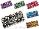 Mixed Size Rhinestones in Storage Box - 3 mm 4 mm 5 mm 6 mm 7 mm and 10 mm