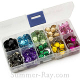 Rhinestones 10mm Mixed Color in Storage Box - 300 or 600 pieces