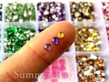 Rhinestones 3mm Mixed Color in Storage Box - 9800 pieces