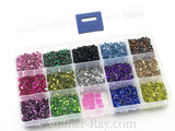 Rhinestones 3mm Mixed Color in Storage Box - 9800 pieces