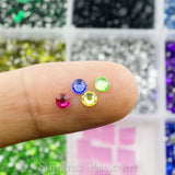 Rhinestones 3mm Mixed Color in Storage Box - 9800 pieces